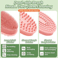Silicone Back Scrubber, Soft Silicone Loofah with Handle, Gentle Exfoliating Back Scrubber, Back Brush Bath Brush with Two Dual-Side & Detachable