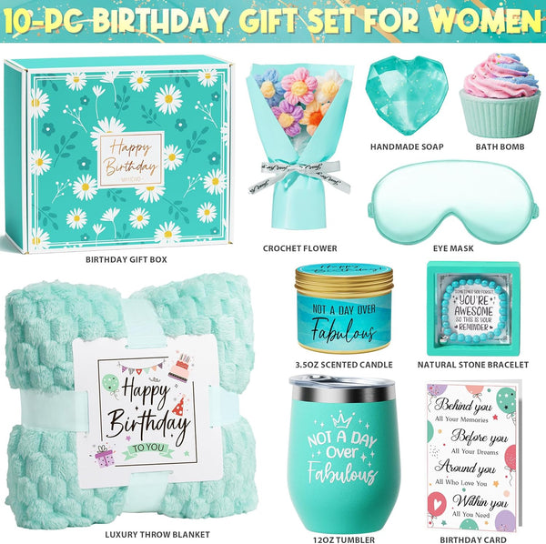 Birthday Gifts for Women Friendship, Unique Happy Birthday Gifts Basket for Mom Her Best Friend Sister Wife Girlfriend Coworker, Luxury Self Care