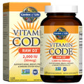 Garden of Life D3 - Vitamin Code Whole Food Raw D3 Vitamin Supplement, 2000 Iu, Dairy and Gluten Free, Vegetarian, 120 Capsules D3 with Organic
