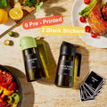 CXINYI - 16Oz/470Ml Olive Oil Dispenser for Kitchen with Stickers - 2 in 1 Olive Oil Sprayer for Cooking, Air Fryer, and Salad, Black&Purple