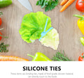 8Pcs Food Grade Ties Reusable Kitchen Food Binding Bands Multi Purpose Vegetable Ties Bag Clips Sealing Organizing