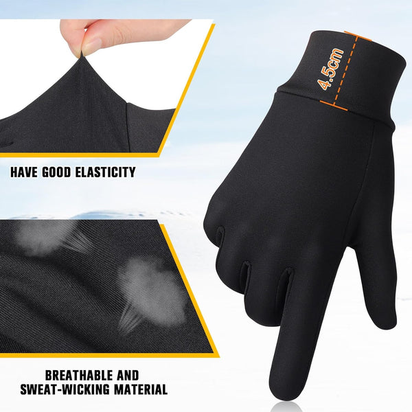 GXCROR Running Gloves Touchscreen Anti-Slip Gloves Lightweight Fleece Sports Gloves Warm Windproof Winter Glove Liner for Men and Women Outdoor