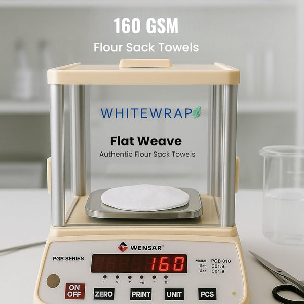 WHITEWRAP Flour Sack Towels 18X28 â 100% Cotton (Pack of 3), Reusable Kitchen Tea Towels for Baking, Crafts, Embroidery Ideas