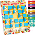 Matching Memory Game for Kids Age 3 4 5 6 7 8 Year Old, Travel Toy for Boys Girls, Wooden Board Game, Road Trip Essentials for Toddler, Airplane/