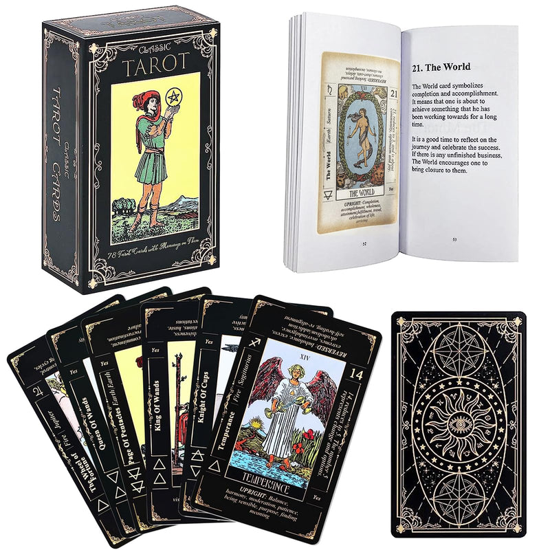 SUNHHX Tarot Cards Set with Guide Book for Beginners