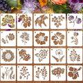 JULMELON Flower Stencils for Wood, 20Pcs Sunflower Painting Stencil Reusable Stencils DIY for Wall Floor Decor Rock Dot Painting Art Projects (3Inch)