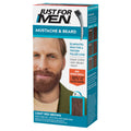 Just for Men Mustache & Beard, Beard Dye for Men with Brush, with Keratin Biotin Aloe and Coconut Oil for Healthy Facial Hair - Light Red Brown,