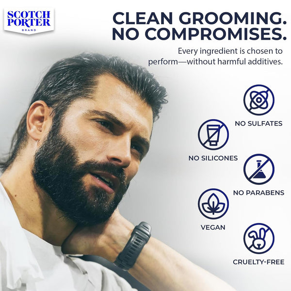Scotch Porter Conditioning Beard Balm â Smooth, Shape, Moisturize & Soften Coarse, Dry Facial Hair While Encouraging Growth for a