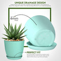 Utopia Home - Plant Pots Indoor with Drainage - 7/6.6/6/5.3/4.8 Inches Home Decor Flower Pots for Indoor Planter - Pack of 5 Plastic Planters for
