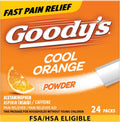Goody'S Pain Relief Powders, Extra Strength Headache Powder Cool Orange, 24 Ct (Pack of 1)