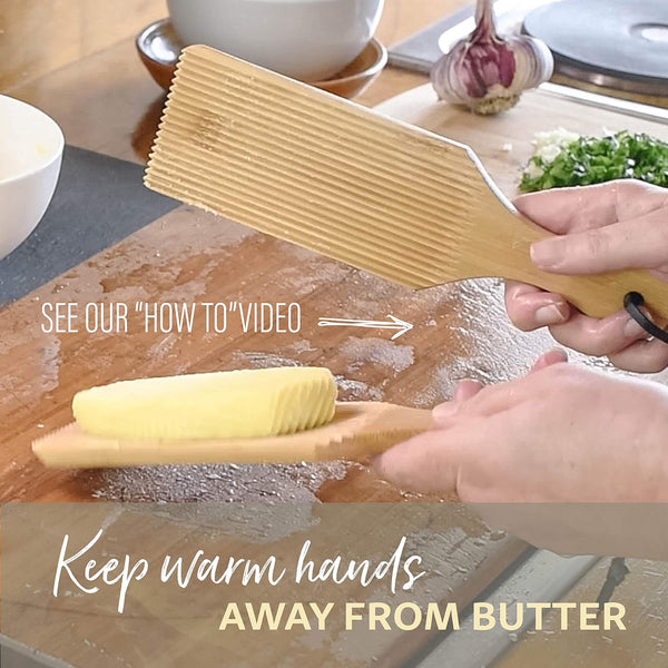 Gnocchi Boards and Wooden Butter Paddles to Easily Create Authentic Homemade Pasta and Butter without Sticking - Set of 2 Makers - 9.5 Inches