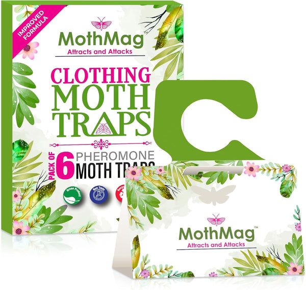 Mothmag Moth Traps for Clothes, Closets, Fabrics, and Carpets, Clothing Moth Traps, Clothes Moth Traps, Closet Moth Traps, Moth Pheromone Traps,