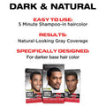 Softsheen-Carson Dark & Natural Hair Color for Men 5 Minutes, Natural Looking Gray Coverage for up to 6 Weeks, Shampoo-In Permanent Hair Dye, Jet