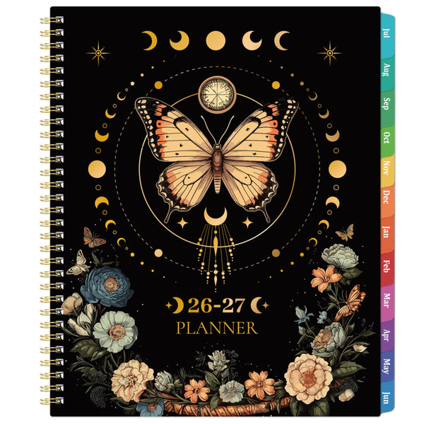 Planner 2025-2026 - Academic Planner 2025-2026 Daily Weekly and Monthly, July 2025 - June 2026, 8.5" X 11", Colorful Tabs, Back Pocket, Perfect