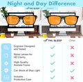 XL Orange Blue Light Blocking Glasses for Better Sleep - 99.5% Premium Acetate Computer Migraine Glasses for Men - Amber Tint Gaming Glasses - TV