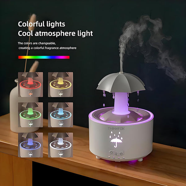 Humidifiers for Bedroom,Aromatherapy Essential Oils Diffuser,Quiet Ultrasonic Clouds and Cool Mist Humidifier, 7 Colors Breathing LED