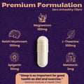 Natural Sleep Aid with Magnesium Glycinate 500Mg Reishi Mushroom 350Mg L-Theanine 300Mg Apigenin 50Mg Melatonin 3Mg - Magnesium Sleep Supplement