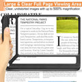 5X Full Page Magnifying Glass for Reading, Lightweight Rectangular Magnifier Provides Large Book Page Viewing Area, Upgraded Handheld Magnifier