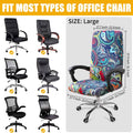 Smiry Stretch Printed Computer Office Chair Covers, Soft Fit Universal Desk Rotating Chair Slipcovers, Removable Washable Anti-Dust Spandex Chair