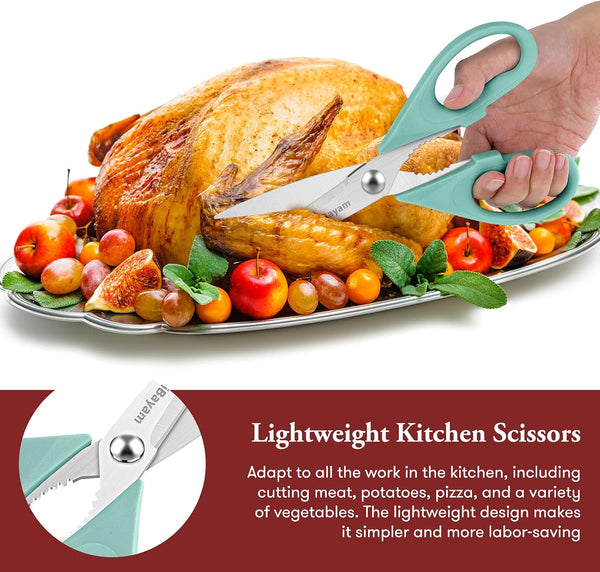 Kitchen Shears, Ibayam Kitchen Scissors All Purpose Heavy Duty Meat Poultry Shears, Dishwasher Safe Food Cooking Stainless Steel Utility Scissors,