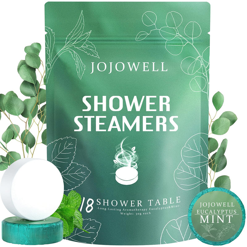 Shower Steamers Aromatherapy - 18 Pack Shower Bombs Birthday Gifts for Women Men, Organic with Eucalyptus Mint Essential Oils, Eucalyptus for