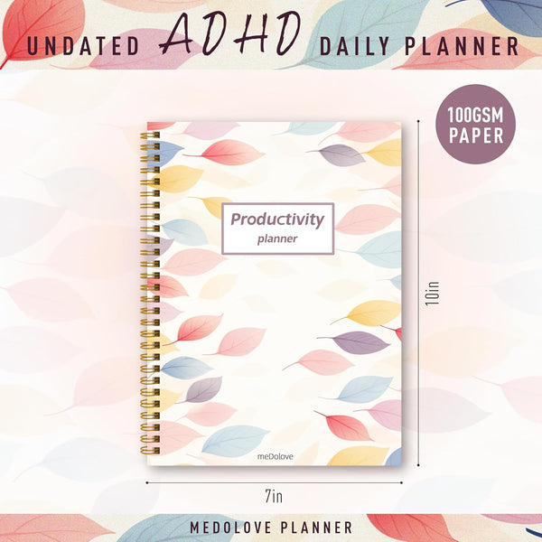 ADHD Daily Planner - Productivity Planner & Undated Task Management Organizer for Neurodivergent Adults, Focused Planners for Men & Women - B5