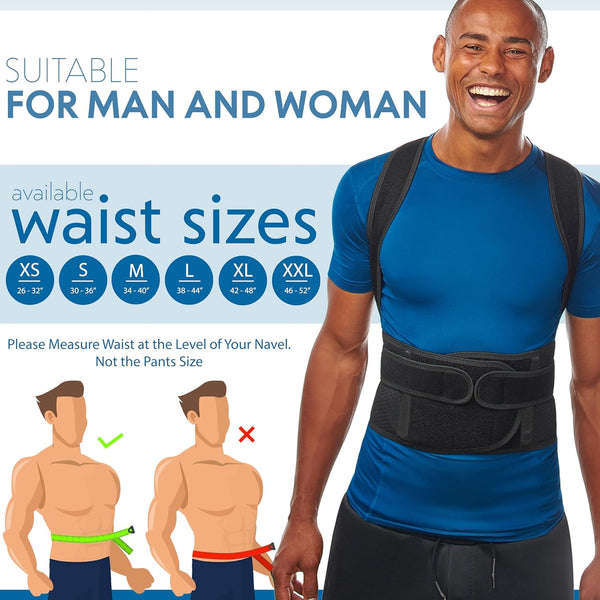 Back Brace Posture Corrector for Men and Women - Adjustable Posture Brace for Upper and Lower Back Pain Relief - Muscle Memory Support