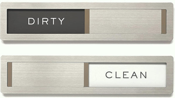Dishwasher Magnet Clean Dirty Sign, Kubik Letters Premium Stainless Steel Grade 304, Kitchen Organizers and Storage Decor Accessories, Extra