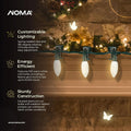 Noma Quick-Clip Customizable Holiday String Lights, 100 LED Bulbs, 66.8Ft Long, Warm White