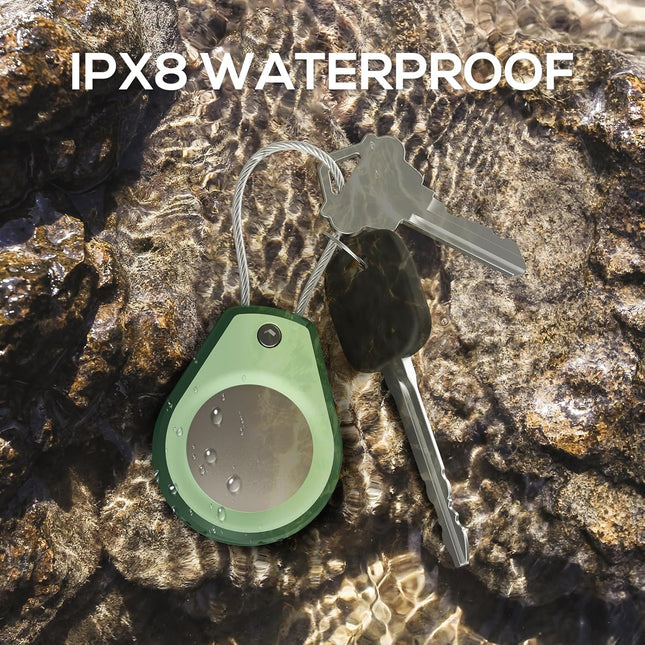 Waterproof Airtag Keychain Holder - (2 Pack) Air Tag Lock Case with Wire Cable Compatible with Apple Airtags, Ultra Dura