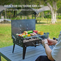 MASTER COOK Portable Charcoal Grill, Foldable BBQ Grill Kit Easy to Carry, Mini Tabletop Grill for Outdoor Camping, Patio and Picnic,