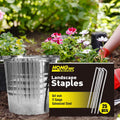 Hongway 6 Inch 25Pcs Landscape Staples, 11 Gauge Galvanized Garden Stakes and U-Shaped Pins for Landscaping Fabric Weed Barrier Irrigation Tubing