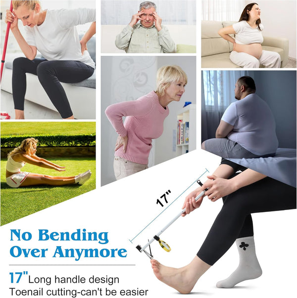 Long Handled Toenail Clippers Wide Jaw Opening, Free Bending, for Thick Nails, for the Seniors, Overweight, Disabled with Arthritis, Easy Reach
