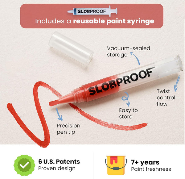 Slobproof Refillable Touch-Up Paint Pen â Mess-Free Wall Repair Tool, Easy Twist Control, Precise Application, Convenient Storage, DIY Home