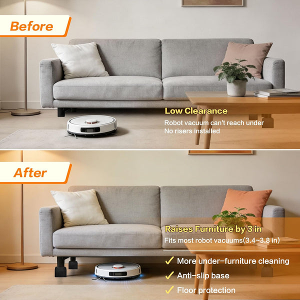 Btsd-Home Adjustable Bed Risers 3 or 6 Inch Heavy Duty Stackable Furniture Risers for College Dorm Bed Sofa Table Couch Chair Bed Raisers Blocks 4