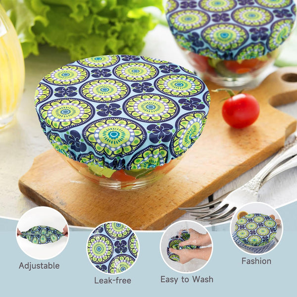 Wegreeco Reusable Bowl Covers - Set of 3,Funky Flower