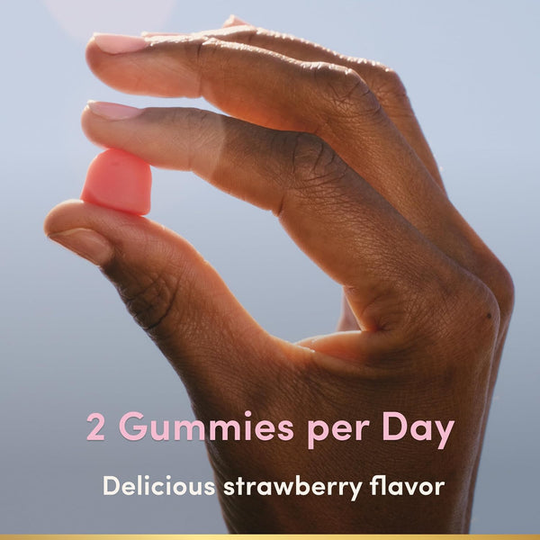 Nature'S Bounty Optimal Solutions Hair, Skin and Nails Pectin Gummies, 2500 Mcg Biotin per Serving, No Stick Gummy, Vegetarian Formula, Strawberry