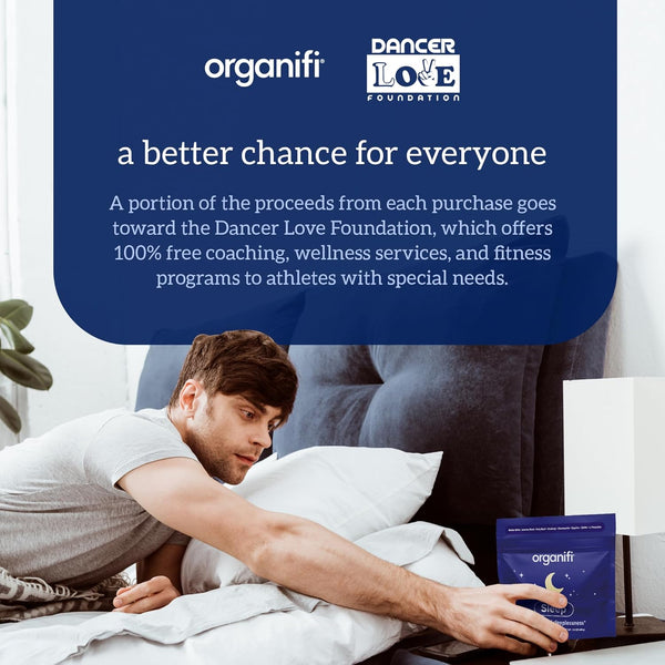 Organifi Sleep - Sleep Support with Valerian Root, Lavender, GABA and L-Theanine - No Melatonin - Calming and Relaxing Nighttime Drink - No