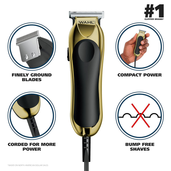 Wahl T-Pro Corded Compact Men'S Beard Trimmer with Diamond Finished T Blade for Bump Free Precision Outlining, Detailing, and Trimming - Model