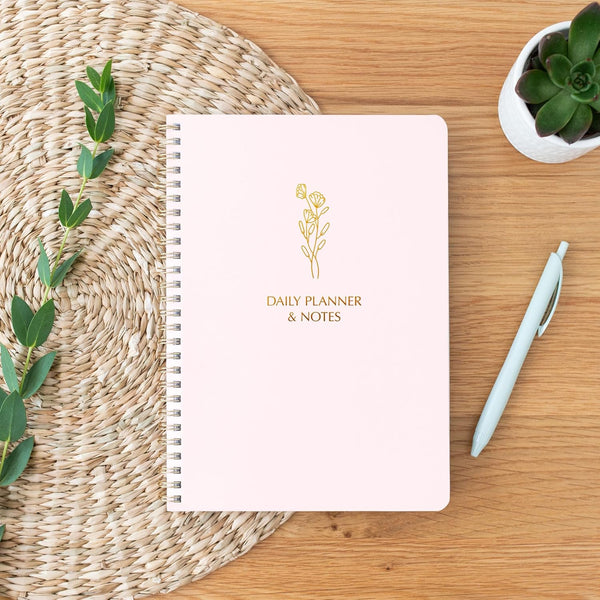 Simple Weekly Planner Undated & to Do List Notebook with Habit Tracker - 6.5X9.25" 60 Sheets Terracotta - Spiral Weekly Planner Notepad for Work