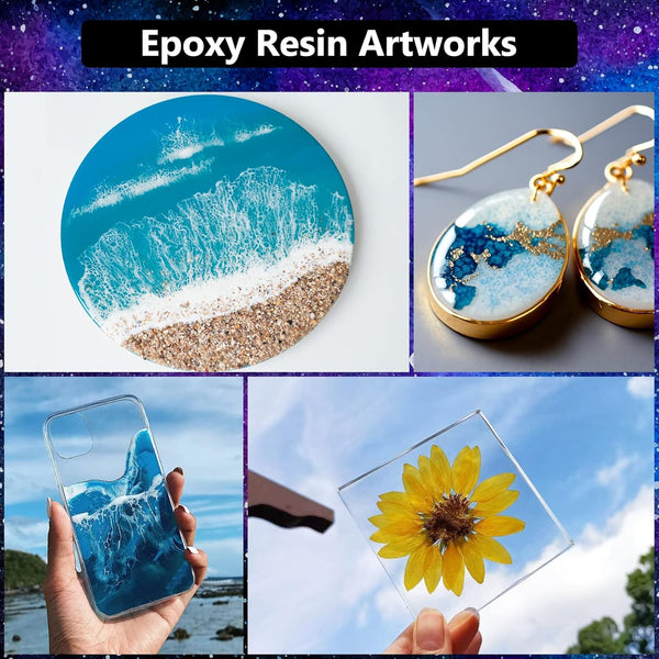 KISREL Crystal Clear Epoxy Resin Kit - No Yellowing, No Bubble Art Resin for Crafts, Jewelry, Wood & Molds (16OZ X 2)