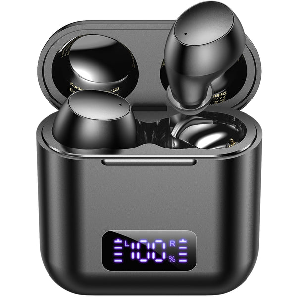 Kurdene Wireless Earbuds, Mini Bluetooth Call Noise Canceling Headphones with Mic 40H Playtime Deep Bass Stereo In-Ear Earbud Lightweight IPX5
