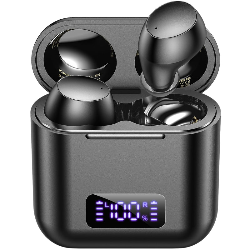 Kurdene Wireless Earbuds, Mini Bluetooth Call Noise Canceling Headphones with Mic 40H Playtime Deep Bass Stereo In-Ear Earbud Lightweight IPX5