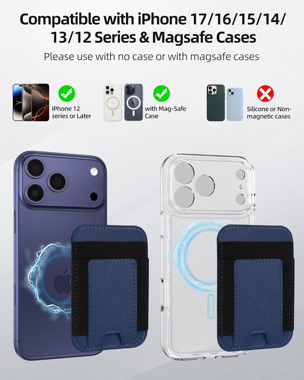 Upgraded for Magsafe Wallet, Strongest Magnetic Wallet, for Iphone Walle T Magsafe with 2 Card Slots, Magnetic Card Holder for Iphone