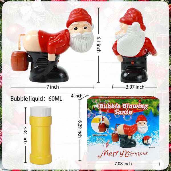 Santa Claus Bubble Butt Machine, Automatic Bubble Blower Machine Santa Claus Toy, Funny Santa Automatic Fart Bubble Machine with Music & Flashing