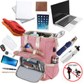 FALANKO Backpack for Women,Wide Open Work Large USB Charging Port Student Bookbag for 15.6 Inch Laptop,Doctor Teacher Nurse College School Travel