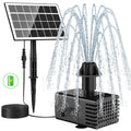 Solar Fountain Kit Works in Shade Glass,3.5W Solar Water Pump with 2000Mah Battery, Solar Bird Bath Fountain with Sucker and Stake for Garden,