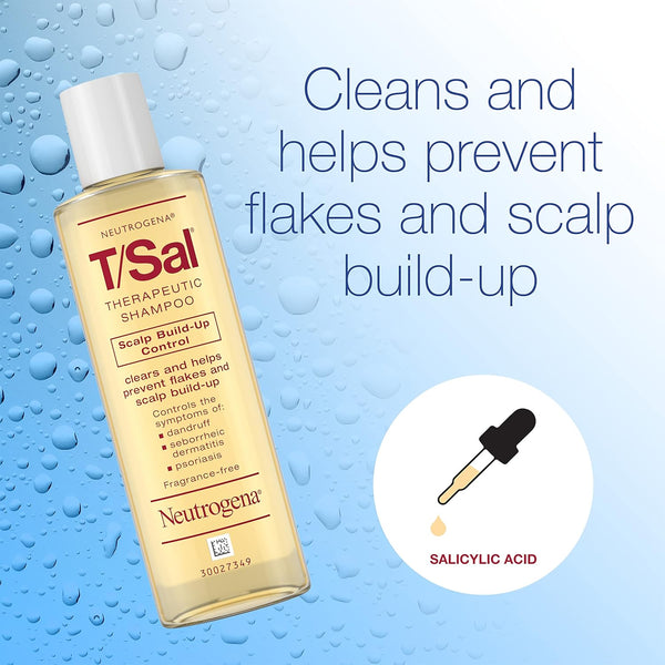 Neutrogena T/Sal Therapeutic Scalp Shampoo for Scalp Build-Up Control with 3% Salicylic Acid, Scalp Treatment for Dandruff, Scalp Psoriasis &