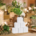 Hooqict 100 Pack Party Favor Boxes White Gift Boxes 2X2X2 Inches Small Cardboard Gift Boxes with Lids and Ribbons Candy Treat Boxes for Gift