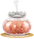 Essential Oil Diffusers Aromatherapy Diffuser: Vyaime Salt Lamp Diffuser for Home Bedroom Office, Pink Crystal Himalayan Cute Lotus Auto Shut-Off